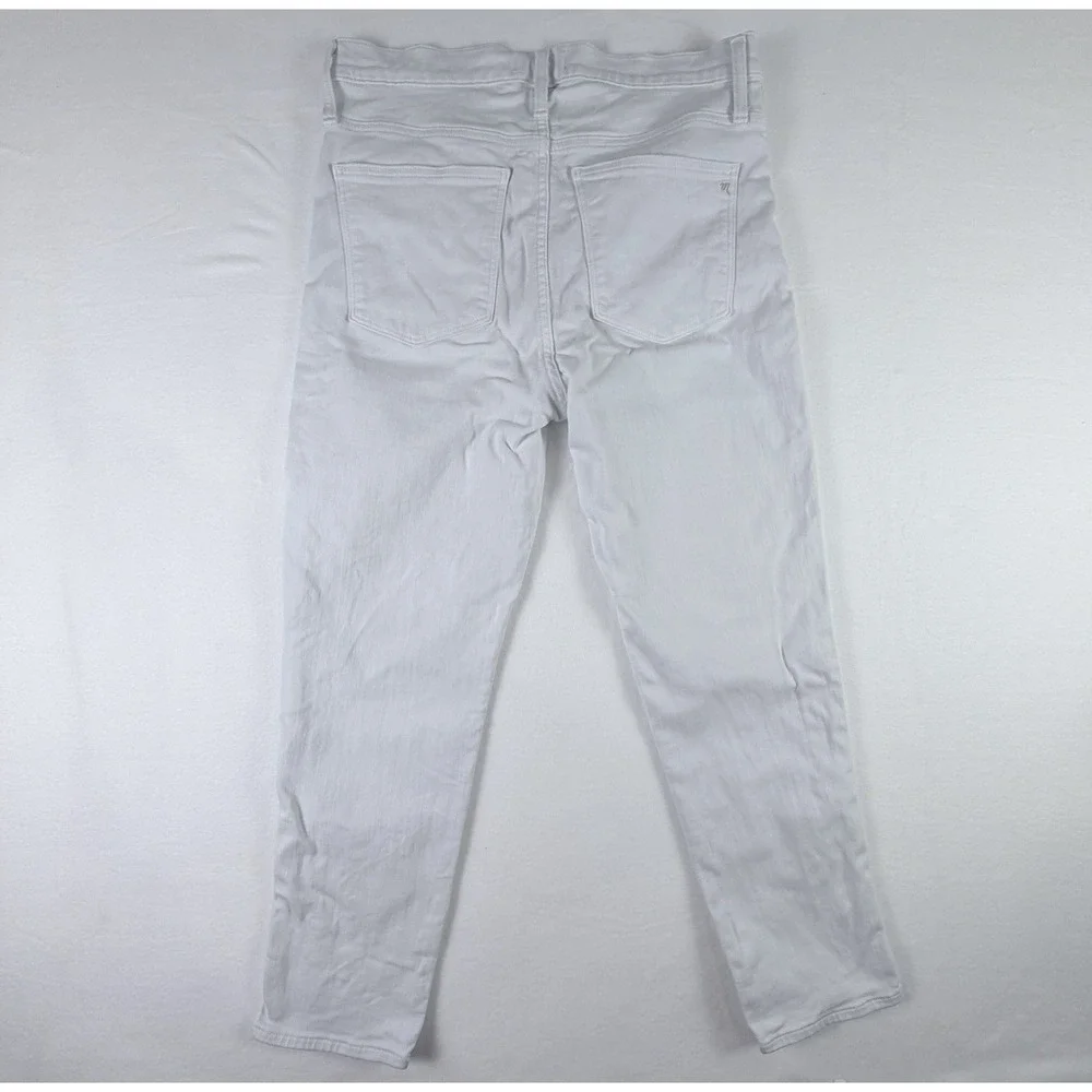 Madewell Jeans Women's 31 Stovepipe High Rise White Stretch Summer Resort‎